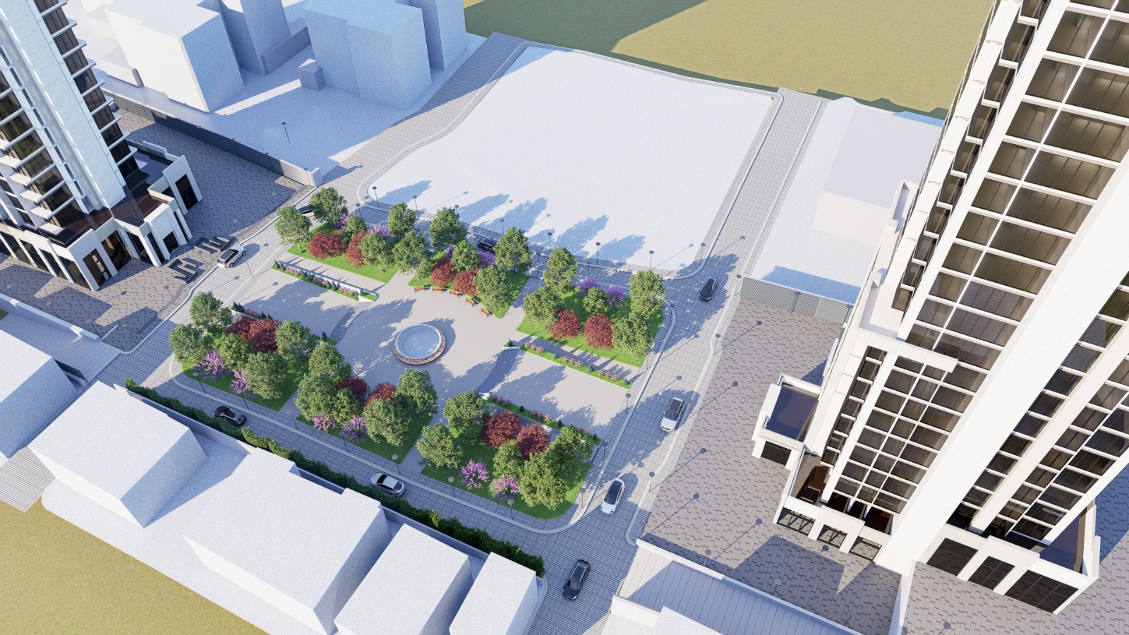 Raw 3D model — plaza